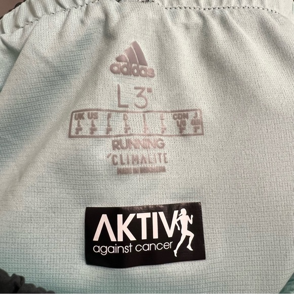 Adidas Climalite Womens 3” Athletic Running Shorts Lined Gray Mint Size Large - Picture 3 of 5